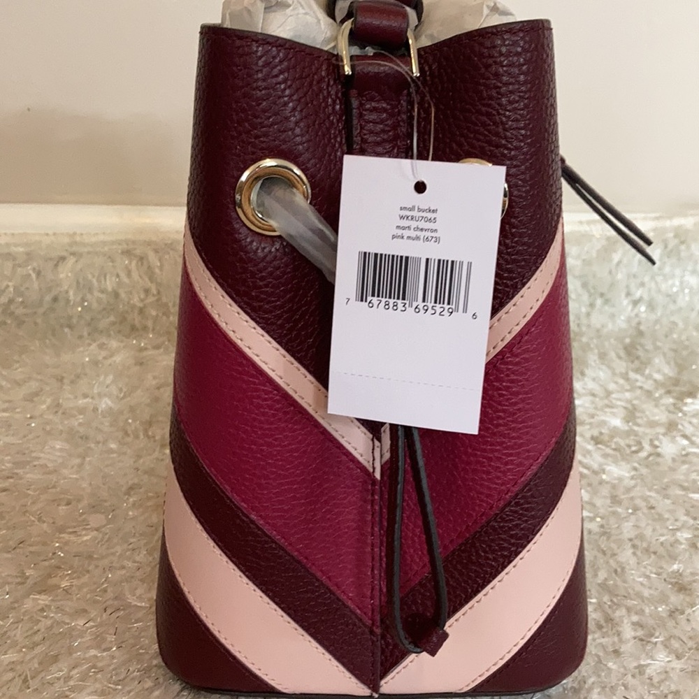 NWT Kate Spade Leather Marti Chevron Bucket XBody - Picture 7 of 15